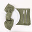 5 Pack Taffeta 20"x20" Napkins Dusty Sage Green - Accordion Crinkle Dinner Napkins
