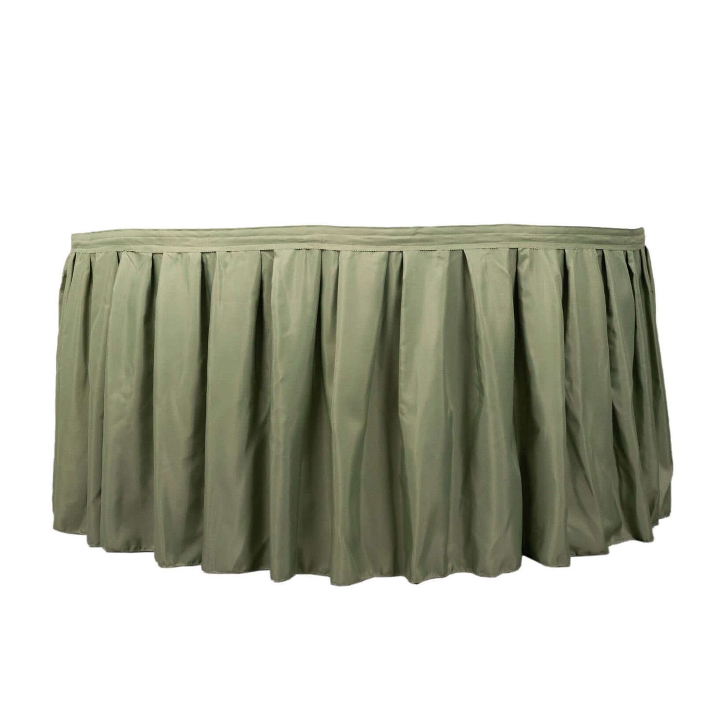 Polyester 21ft Table Skirt Dusty Sage Green - Classic Pleated Design