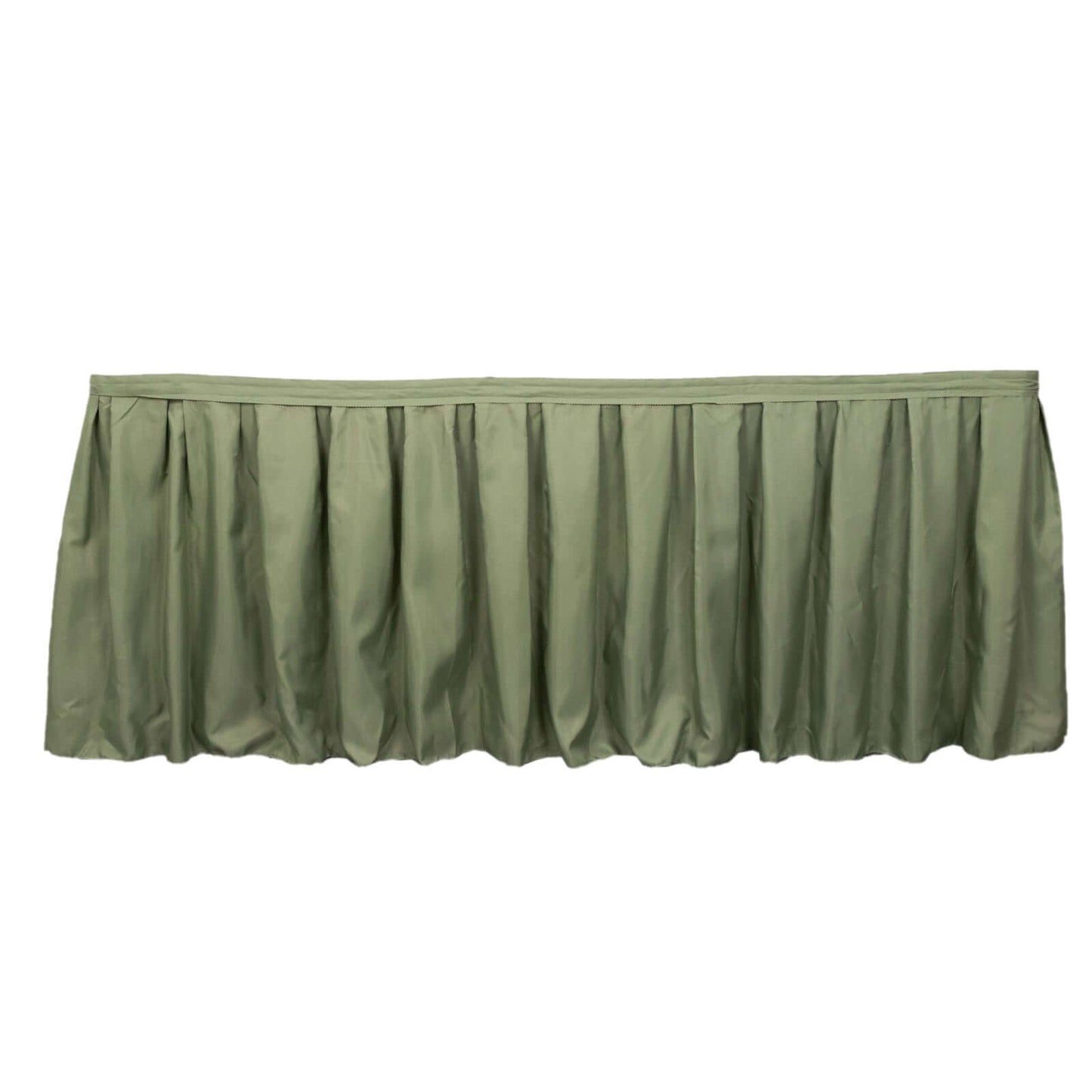 Polyester 21ft Table Skirt Dusty Sage Green - Classic Pleated Design