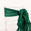 5 Pack Chiffon Satin Chair Sashes Hunter Emerald Green - Easy to Install Ruffled Curly Willow