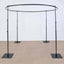 10ft Adjustable 4-Post Round Black Metal Backdrop Stand Canopy, Circular Wedding Event Arch Frame Chuppah