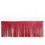 Metallic Foil Fringe Table Skirt Matte Red with Self Adhesive Backing - Durable Tinsel Skirt for Parties 30"x9ft