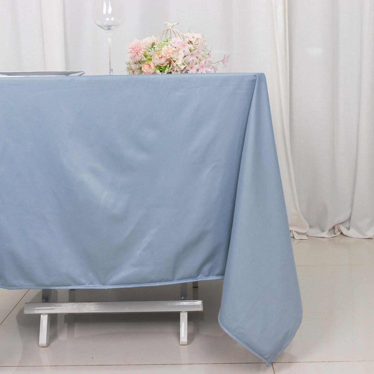 Scuba Square 70"x70" Tablecloth Dusty Blue - Wrinkle Free & Stain Resistant Table Cover