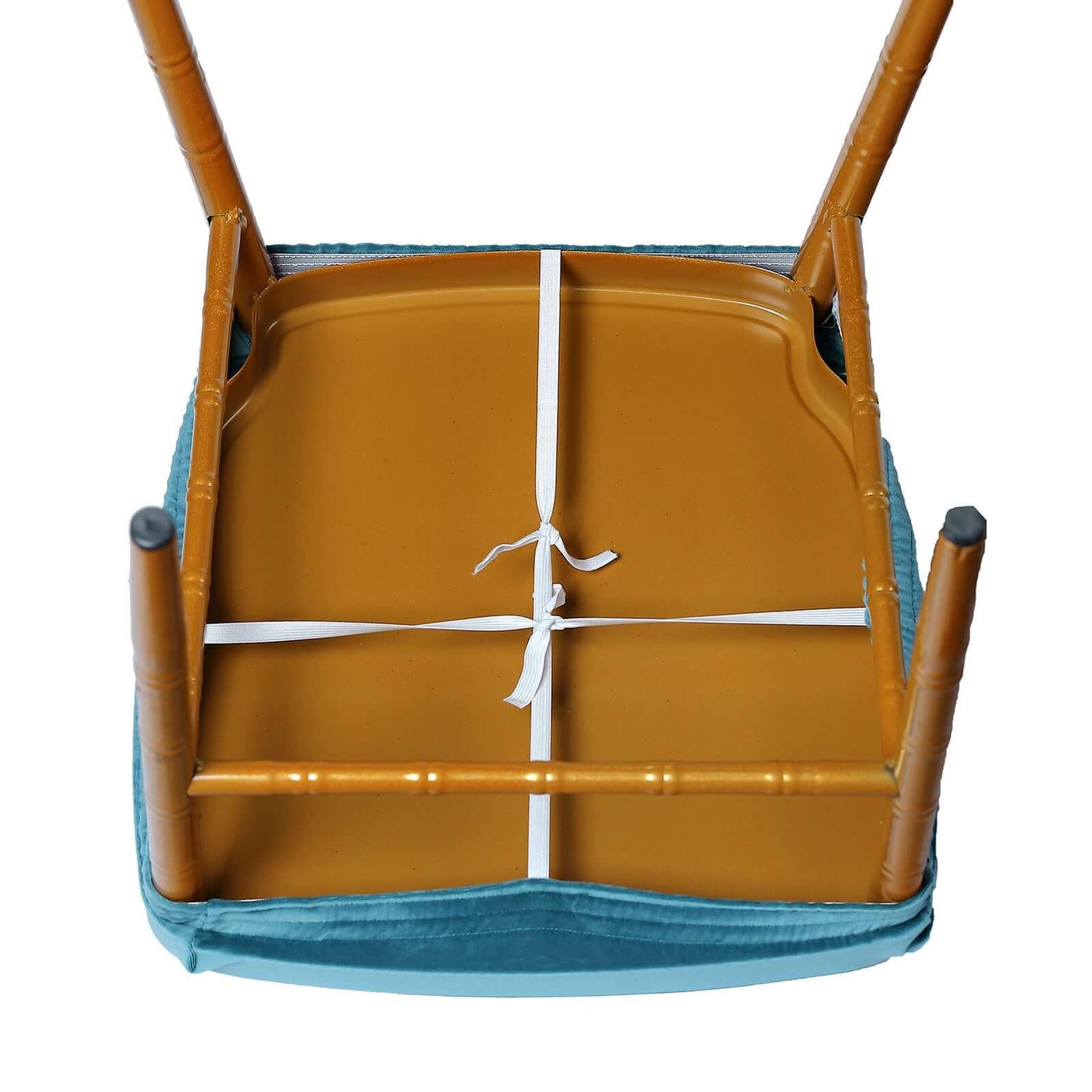 Velvet Chair Cushion Protector Stretch with Tie for Dining Chairs Teal - Durable Cover for Formal Gatherings