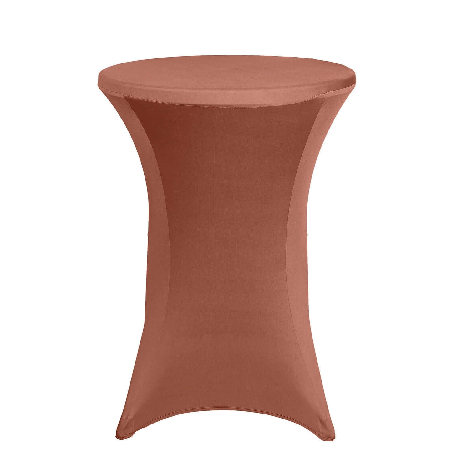 Spandex 30" Round Cocktail Table Cover Terracotta (Rust) - Easy to Maintain Stretch Fitted Highboy Tablecloth