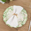 25-Pack Paper 8" Round Dessert Plates in White with Floral Greenery & Scalloped Edges - Disposable Appetizer Salad Plates for Rustic Weddings & Garden Brunches
