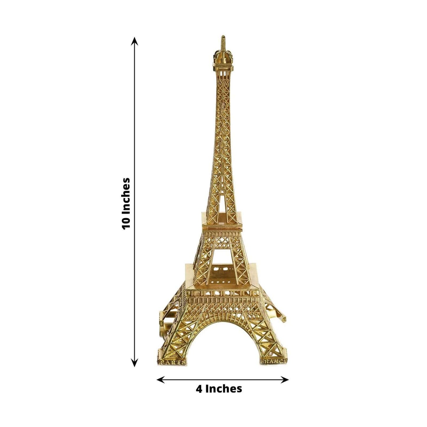 Eiffel Tower Table Centerpiece Metal Gold - Stylish Decorative Cake Topper for Parties & Gatherings 10" - Linen Luxes