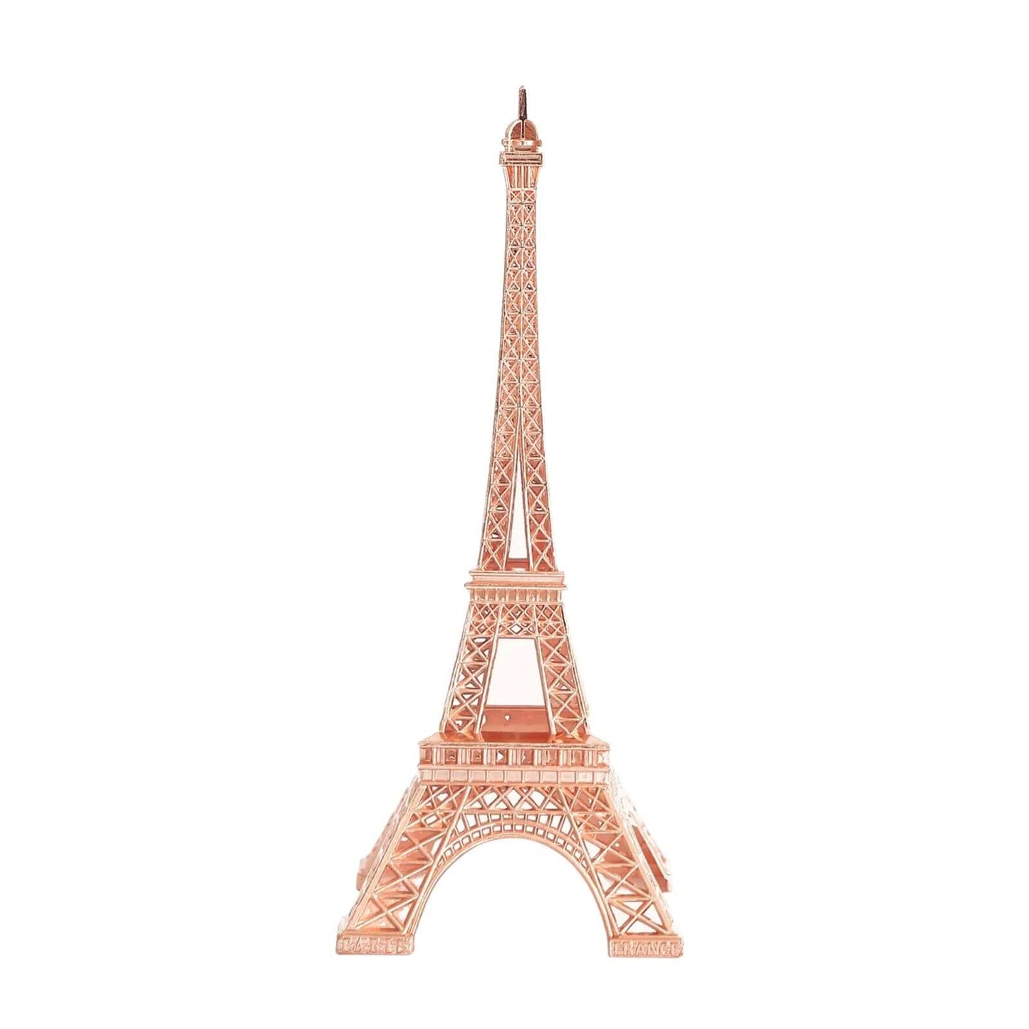 Eiffel Tower Table Centerpiece Metal Rose Gold - Stylish Decorative Cake Topper for Parties & Gatherings 10" - Linen Luxes
