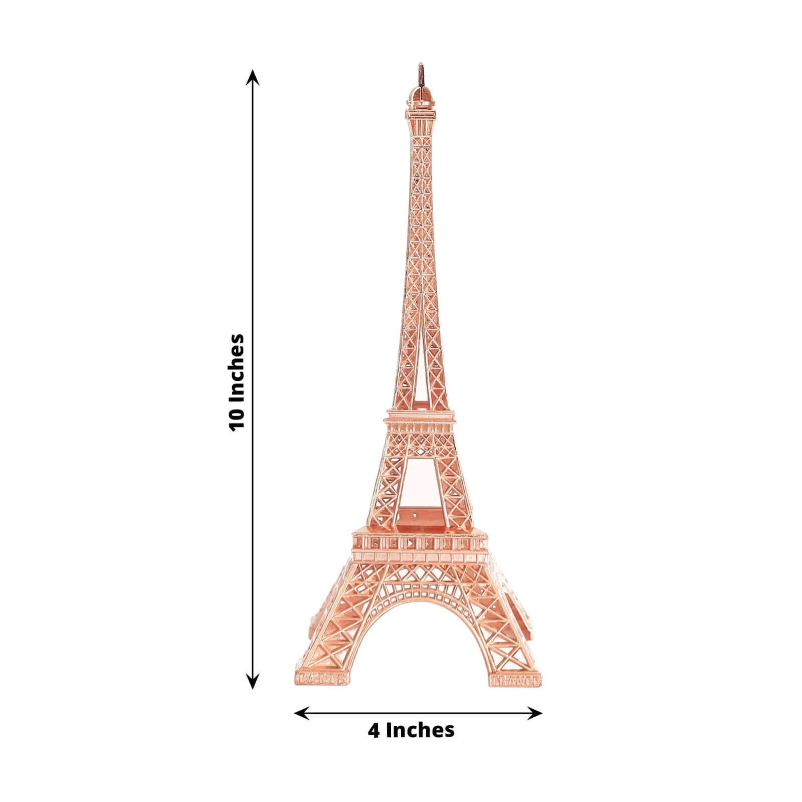 Eiffel Tower Table Centerpiece Metal Rose Gold - Stylish Decorative Cake Topper for Parties & Gatherings 10" - Linen Luxes
