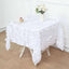 Taffeta 54"x54" Square Tablecloth White | Exquisite 3D Leaf Petal Design for Chic Wedding & Event Decor