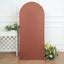 6ft Matte Terracotta (Rust) Spandex Fitted Chiara Backdrop Stand Cover For Round Top Wedding Arch