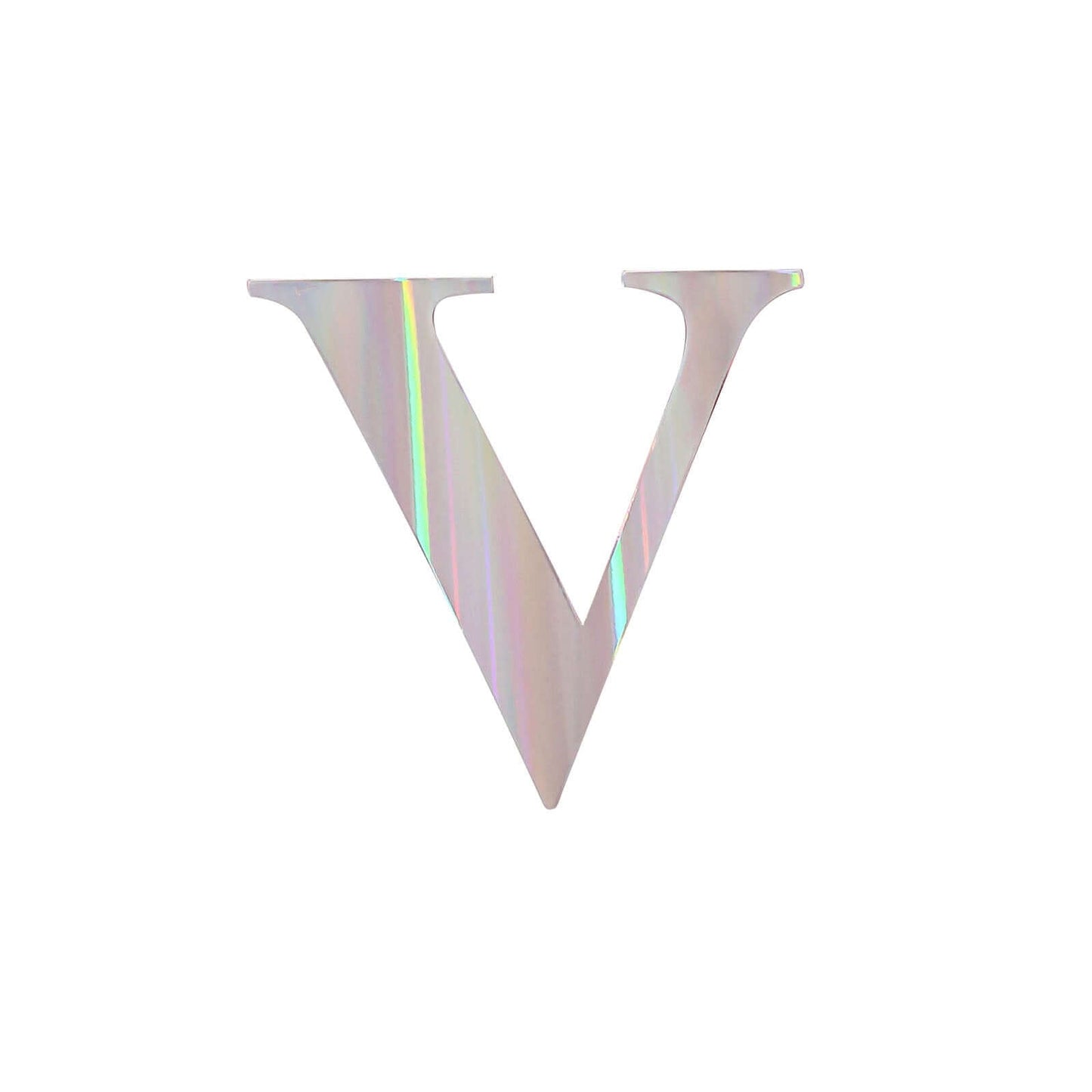 4 Pack 5" Iridescent Alphabet Stickers Banner, Customizable Stick on Letters - V