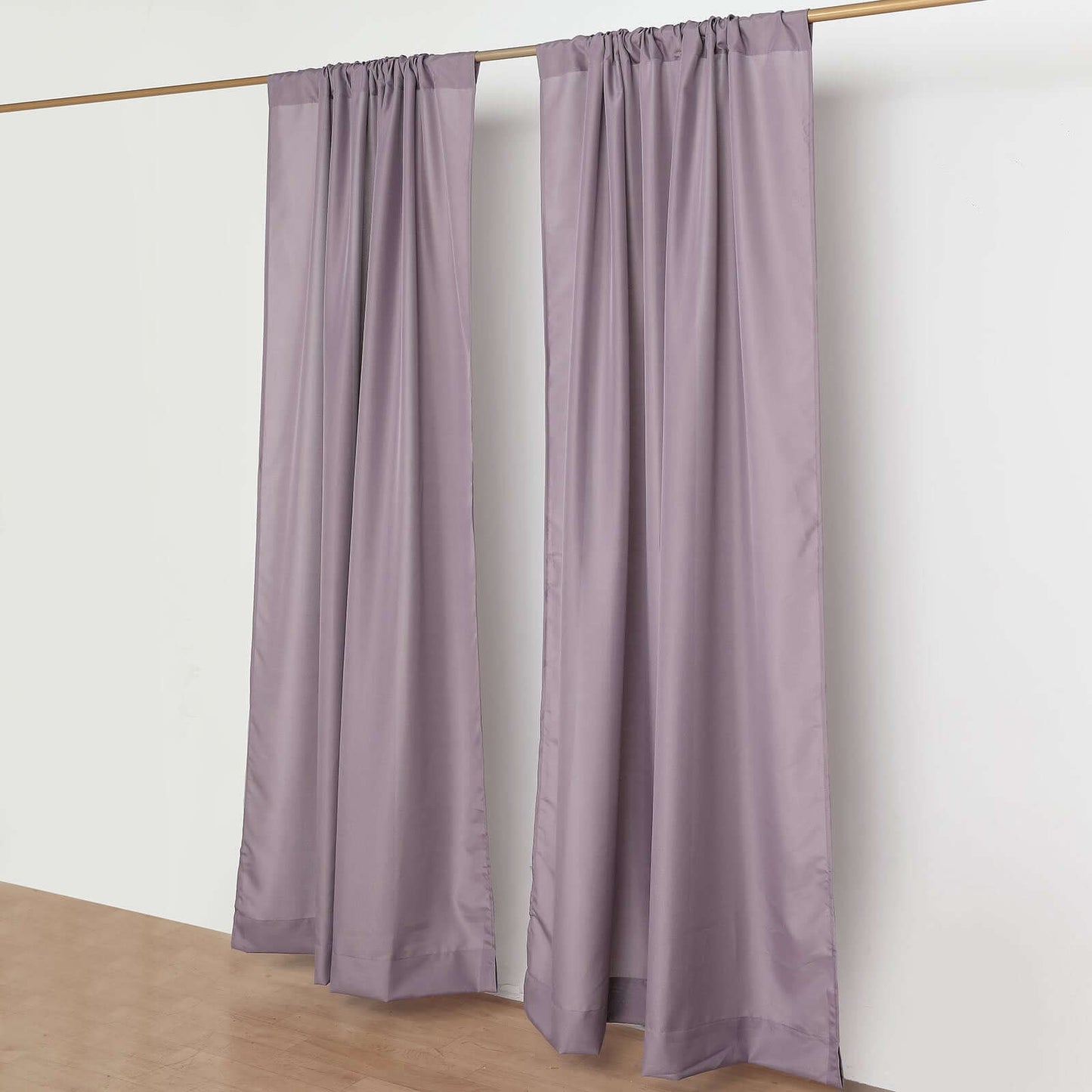2 Pack Violet Amethyst Polyester Event Curtain Drapes, 10ftx8ft Backdrop Event Panels With Rod Pockets 130 GSM