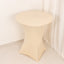 Spandex 36" Round Cocktail Table Cover Beige - Easy to Maintain Stretch Fitted Highboy Tablecloth