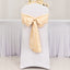 5 Pack Lamour Satin 6"x106" Chair Sashes Beige - Stylish Reusable Decorative Bows