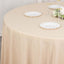 Premium Polyester 120" Round Tablecloth Beige - Seamless 220GSM Wrinkle-Resistant Table Cover