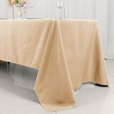Premium Polyester 60"x126" Rectangle Tablecloth Beige - Stain-Resistant 220GSM Finish Table Cover