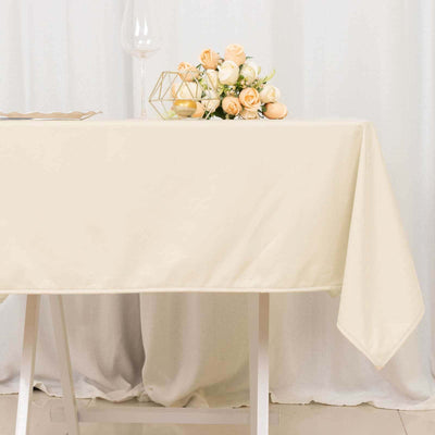 Scuba 54"x54" Table Overlay Square Tablecloth Beige - Wrinkle Free & Stain Resistant Table Cover