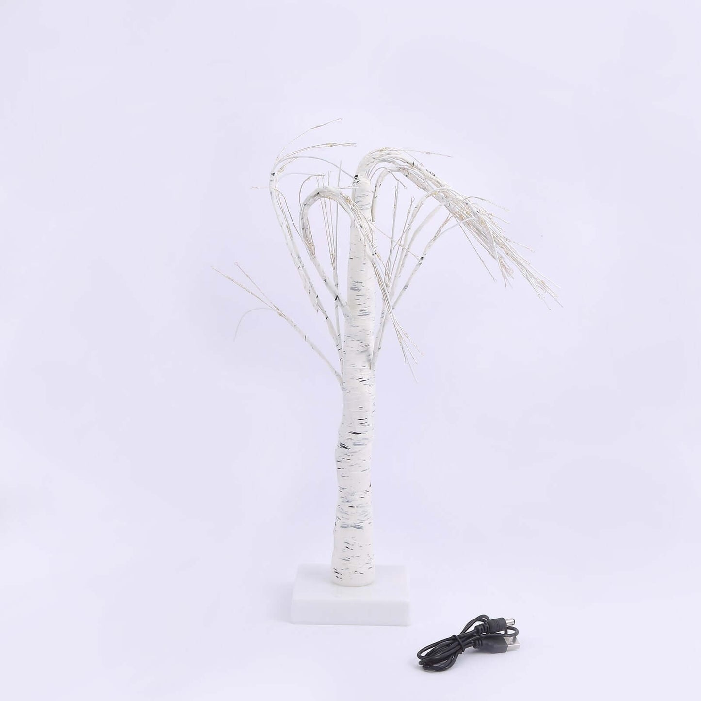 Lighted Birch Tree Lamp White Design Warm White - Battery Operated Rechargeable LED Table Accent 2ft