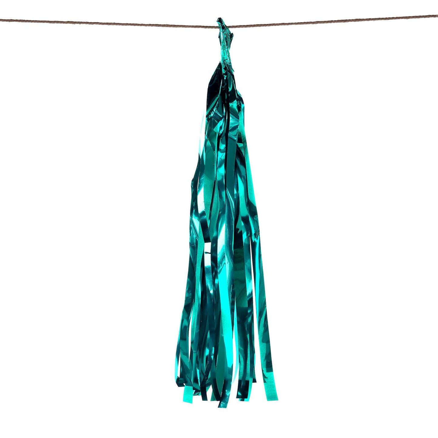 7.5ft Long Turquoise Hanging Foil Tassel Garland, Metallic Tinsel Fringe Banner Party Streamer Backdrop Decorations