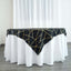 Polyester 54"x54" Table Overlay Square Tablecloth Black with Gold Foil Geometric Pattern - Wrinkle-Resistant & Durable Table Topper