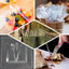 24-Pack Plastic Silverware Set with Fan Flared Tip Handle Transparent Black - Heavy Duty Disposable Utensils 7"