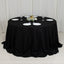 Fire Retardant Premium Polyester 132" Round Tablecloth Black - High-Performance Seamless Table Cover