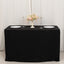 Fitted Polyester 48"x24"x30" Rectangle Tablecloth Black - Durable and Sleek for Events