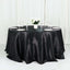 Satin 132" Round Tablecloth Black - Stylish Seamless Table Cover for Weddings & Events