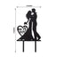 Acrylic Cake Toppers Black Silhouette Design Mr and Mrs - Wedding Cake Decoration Set 7"