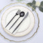 50-Pack Plastic Utensil Set Black - Premium Disposable Heavy Duty Sleek Flatware for Events