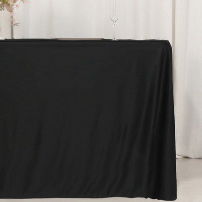 Fitted Polyester 72"x24"x42" Rectangle Tablecloth Black - Secure Fit for Elevated Tables