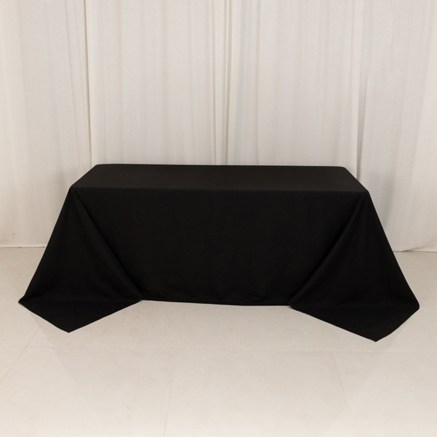 Cotton Blend 90"x132" Rectangle Tablecloth Black - Seamless Wrinkle-Resistant Table Cover