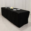 Fitted Polyester 96"x24"x30" Rectangle Tablecloth Black - Secure Fit for Unique Table Sizes