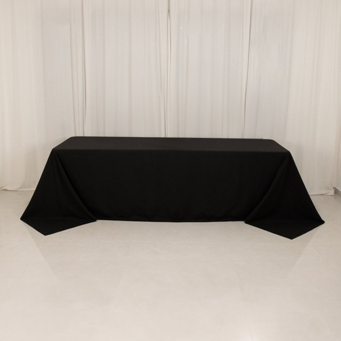 Cotton Blend 90"x156" Rectangle Tablecloth Black - Seamless Wrinkle-Resistant Table Cover