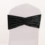 5 Pack Premium Crushed Velvet Chair Sashes Black Ruffle Style - Textured Chair Bands for Stunning Event Decor