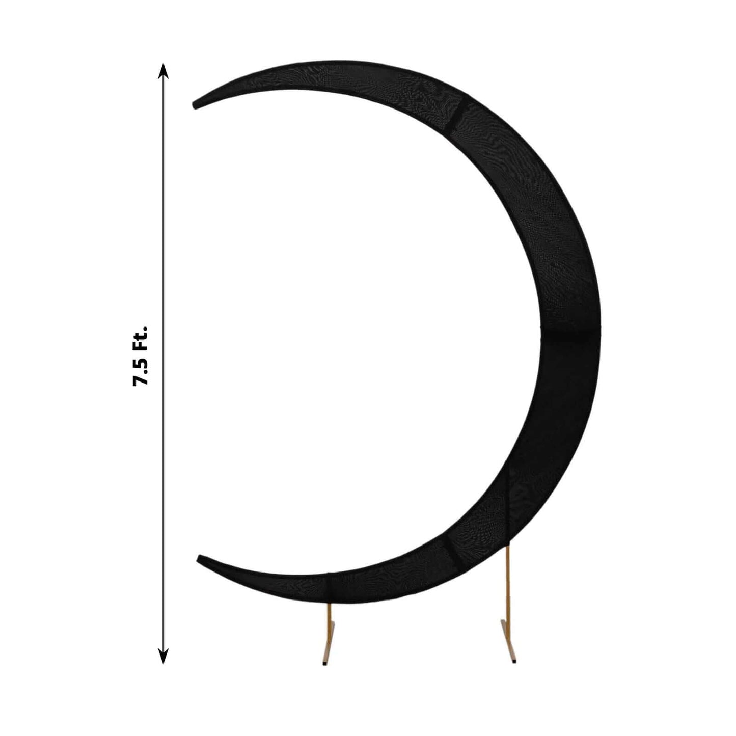7.5ft Black Spandex Crescent Moon Wedding Arch Cover, Custom Fitted Chiara Backdrop Stand Cover