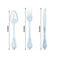 72 Pcs Plastic Silverware Set in Baroque Style Transparent Dusty Blue - Heavy Duty Disposable Knife, Fork, and Spoon Set