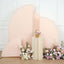 Set of 4 Matte Blush Spandex Half Moon Chiara Backdrop Stand Covers, Custom Fitted Wedding Arch Covers - 2.5ft,5ft,6ft,7ft