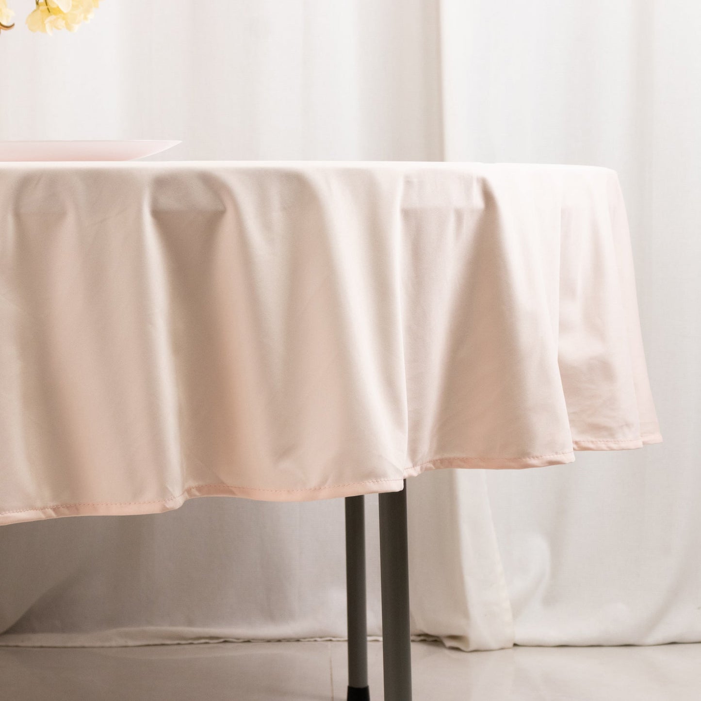 Scuba Round 90" Tablecloth Blush - Wrinkle Free & Stain Resistant Table Cover