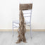 1 Set Chiffon Hoods Chair Sashes with Willow Ruffles Design Taupe - Stylish Chair Bow Decor