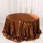 Satin 132" Round Tablecloth Cinnamon Brown - Stylish Seamless Table Cover