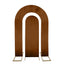 Set of 2 Brown Spandex Fitted Wedding Arch Covers for Round Top and Double Arch Chiara Backdrop Stands - 6ft,8ft