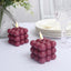 2-Pack LED Flameless Cube Candles Flickering Warm White Burgundy - Battery Operated Bubble Design 2"