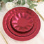 25-Pack Paper 12" Round Charger Plates in Burgundy with Geometric Prism Design - Disposable 400GSM Serving Trays