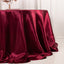 Satin 132" Round Tablecloth Burgundy - Stylish Seamless Table Cover