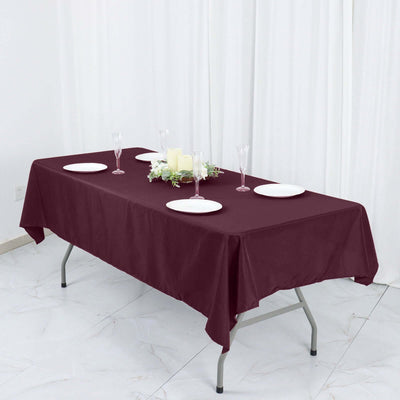 Polyester 54"x96" Rectangle Tablecloth Burgundy - Wrinkle-Resistant & Easy-to-Care Table Cover