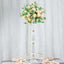 Acrylic Crystal Pillar Candle Stand Gold/Clear - Table Centerpiece and Wedding Flower Bowl Pedestal 32"