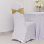 5 Pack Chair Sashes Shimmer Tinsel Spandex 5"x12" with Silver Rhinestone Buckles Champagne - Stylish Chair Bands