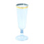 12-Pack Plastic Champagne Flutes Transparent Dusty Blue with Gold Rim - Stylish Disposable Cocktail Glasses for Parties 5oz 6"